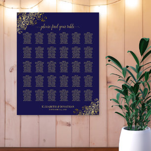 Póster Gráfico de asientos del Boda de mesa Lacy Gold 30