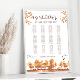 Póster Gráfico de asientos del Boda de paisajes de otoño 