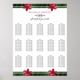 Póster Gráfico de asientos del Boda de Plumeria Roja Fran