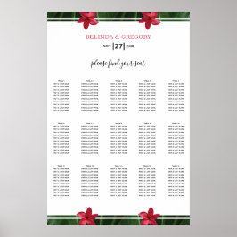 Póster Gráfico de asientos del Boda de Plumeria Roja Fran