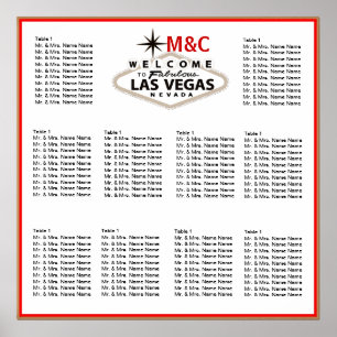 Póster Gráfico de asientos del Boda de Sepia Las Vegas