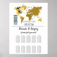 Gráfico de asientos del Boda de tarjetas de embarq