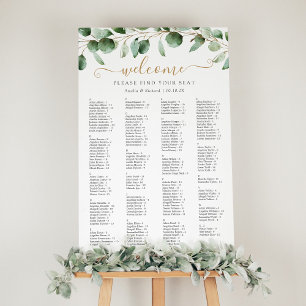 Póster Gráfico de asientos del Boda de vegetación alfabét