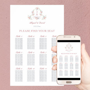 Póster Gráfico de asientos del Boda del bastidor de los p