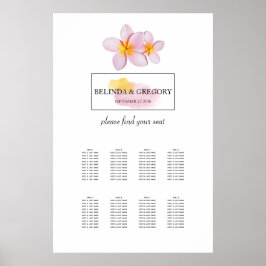 Póster Gráfico de asientos del Boda del Plumeria Tropical