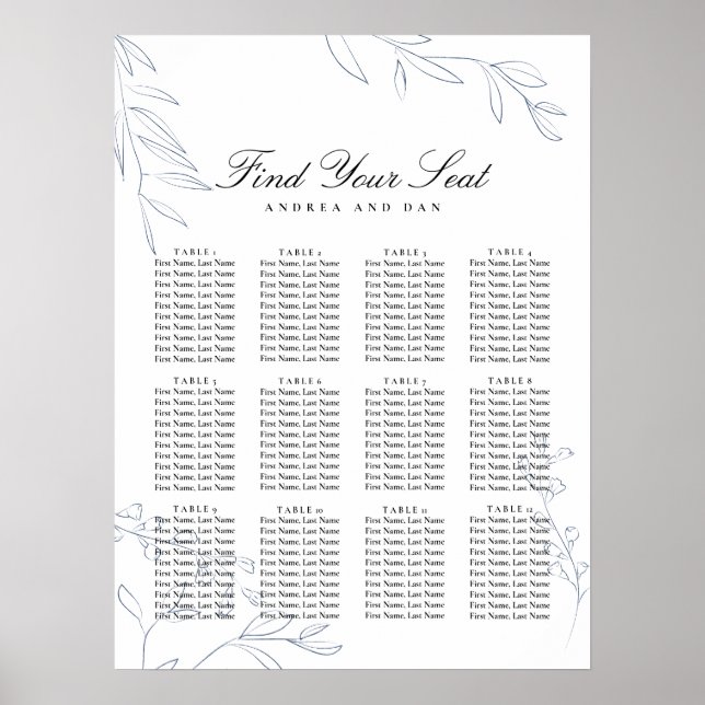 Póster Gráfico de asientos del Boda del tono de la joyerí (Frente)