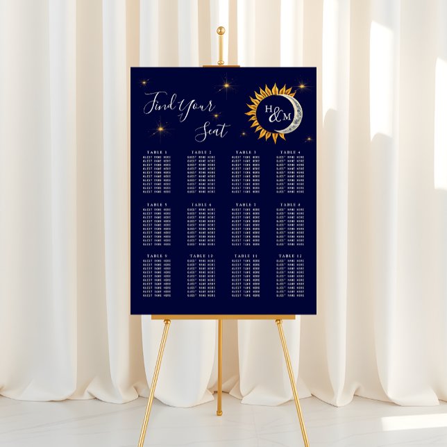 Póster Gráfico de asientos del Boda monograma elegante de (Subido por el creador)
