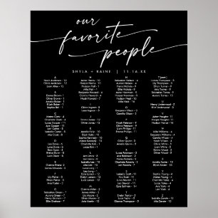 Póster Gráfico de Asientos Editable Imprimible Boho Chic