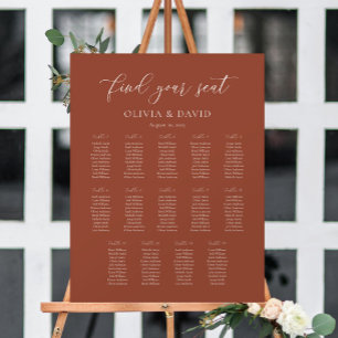 Póster Gráfico de Asientos Elegante Boho Terracota para 1