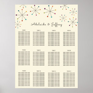 Póster Gráfico de asientos estilo vintage moderno de medi