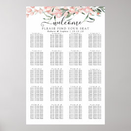 Póster Gráfico de Asientos Flor de Rosa Rubor