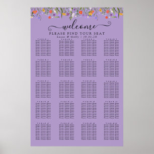Póster Gráfico de Asientos Floral de Verano Flor Silvestr