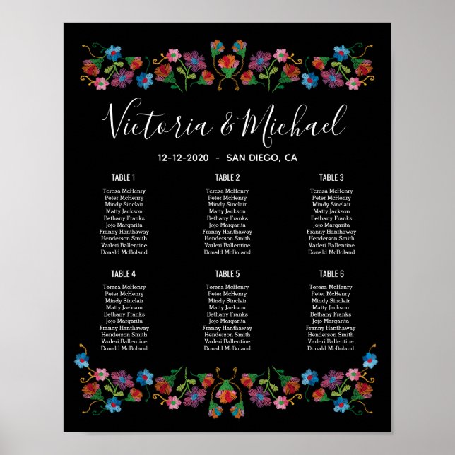 Póster Gráfico de asientos florales de Fiesta Embroidery  (Frente)