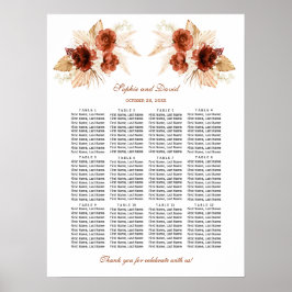 Póster Gráfico de asientos florales de terracota de pampa