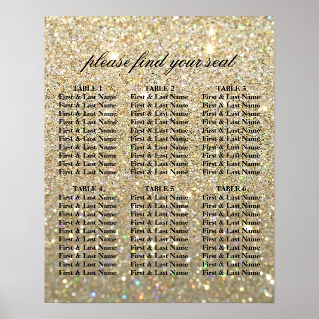 Póster Gráfico de Asientos - Gold Glit Fab (Frente)