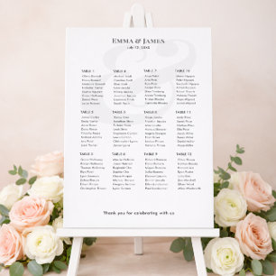 Póster Gráfico de Asientos Minimalista Ampersand Boda 1