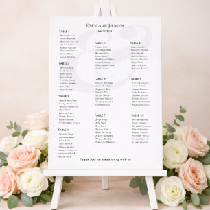 Póster Gráfico de Asientos Minimalista Ampersand Boda 1
