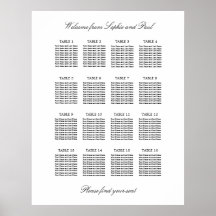 Gráfico de asientos minimalista elegante de 16 mes