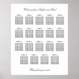 Póster Gráfico de asientos minimalista elegante de 19 mes