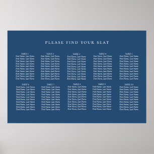 Póster Gráfico de asientos minimalistas de Boda azul de l