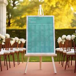 Póster Gráfico de asientos minimalistas de Boda verde