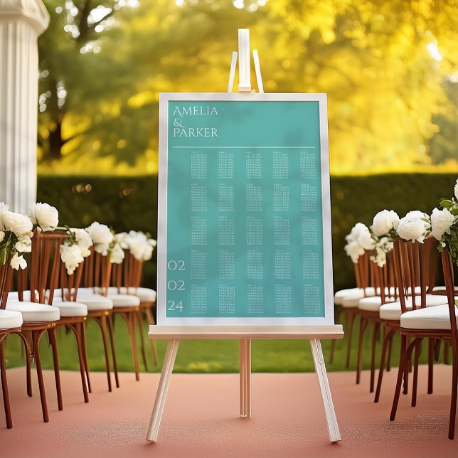 Póster Gráfico de asientos minimalistas de Boda verde (Subido por el creador)