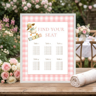 Póster Gráfico de Asientos para Baby Shower de Ganso Tont