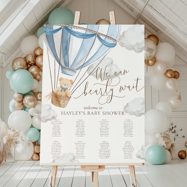 Póster Gráfico de Asientos para Baby Shower 'We Can Bearl (Subido por el creador)