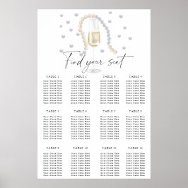 Póster Gráfico de asientos para brindis de Prosecco