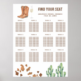 Póster Gráfico de asientos para despedida de soltera Bota