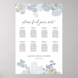 Póster Gráfico de Asientos para Fiesta de Regalo de Boda