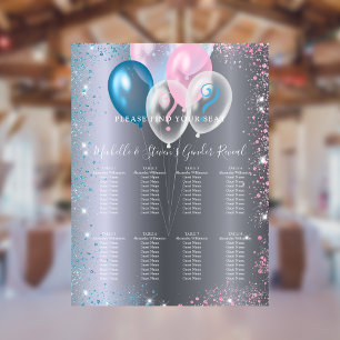 Póster Gráfico de asientos para fiesta de revelación de g
