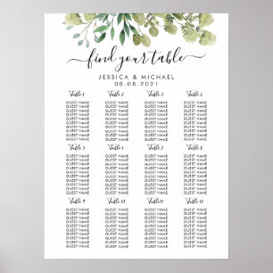 Póster Gráfico de Asientos para Invitados de Boda Grande