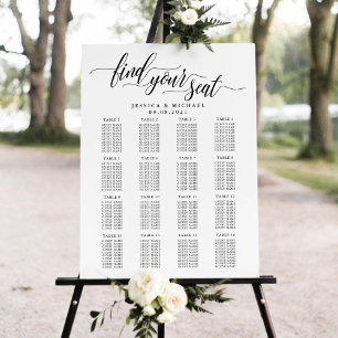 Póster Gráfico de Asientos para Invitados de Boda Grande
