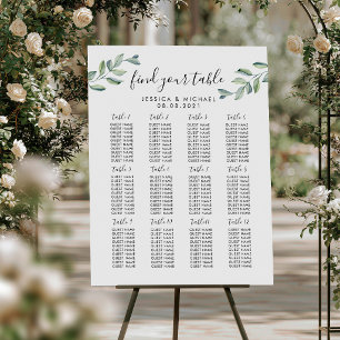 Póster Gráfico de Asientos para Invitados de Boda Grande 