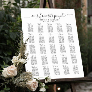 Póster Gráfico de Asientos para Invitados de Boda Grande