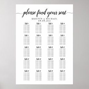 Póster Gráfico de Asientos para Invitados de Boda Grande