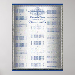 Póster Gráfico de Asientos para Invitados de Boda Retro A