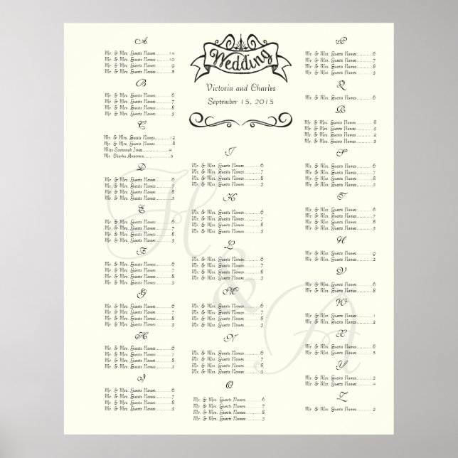 Póster Gráfico de Asientos para Invitados de Evento Espec (Frente)