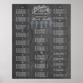 Póster Gráfico de asientos para invitados de pizarra de b