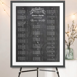 Póster Gráfico de asientos para invitados de pizarra de b
