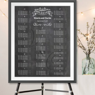 Póster Gráfico de asientos para invitados de pizarra de b