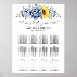 Póster Gráfico de asientos para peones de pizarra azul tu