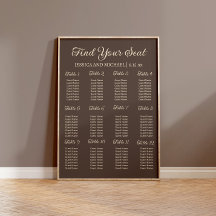 Gráfico de Asientos para Recepción de Boda Marrón