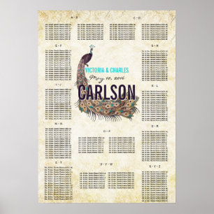 Póster Gráfico de Asientos Pavo Real Moderno Vintage