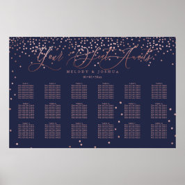 Póster Gráfico de Asientos PixDezines Navy+Rosa Dorado