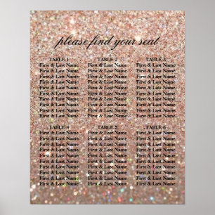 Póster Gráfico de Asientos - Rose Gold Glit Fab