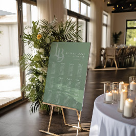 Póster Gráfico de asientos verdes de sabio | Geométrico B