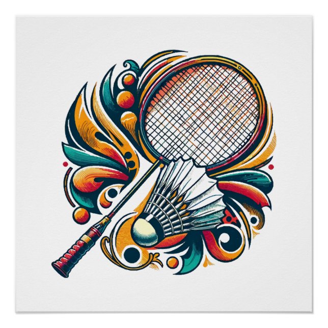 Póster Gráfico de bádminton (Anverso)