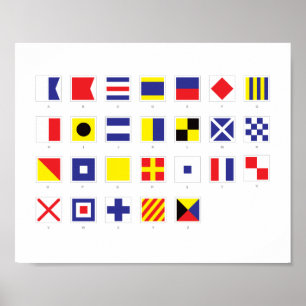 Póster Gráfico de bandera náutica